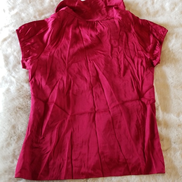 Antonio Melani dark red tie neck blouse size M - Picture 6 of 10